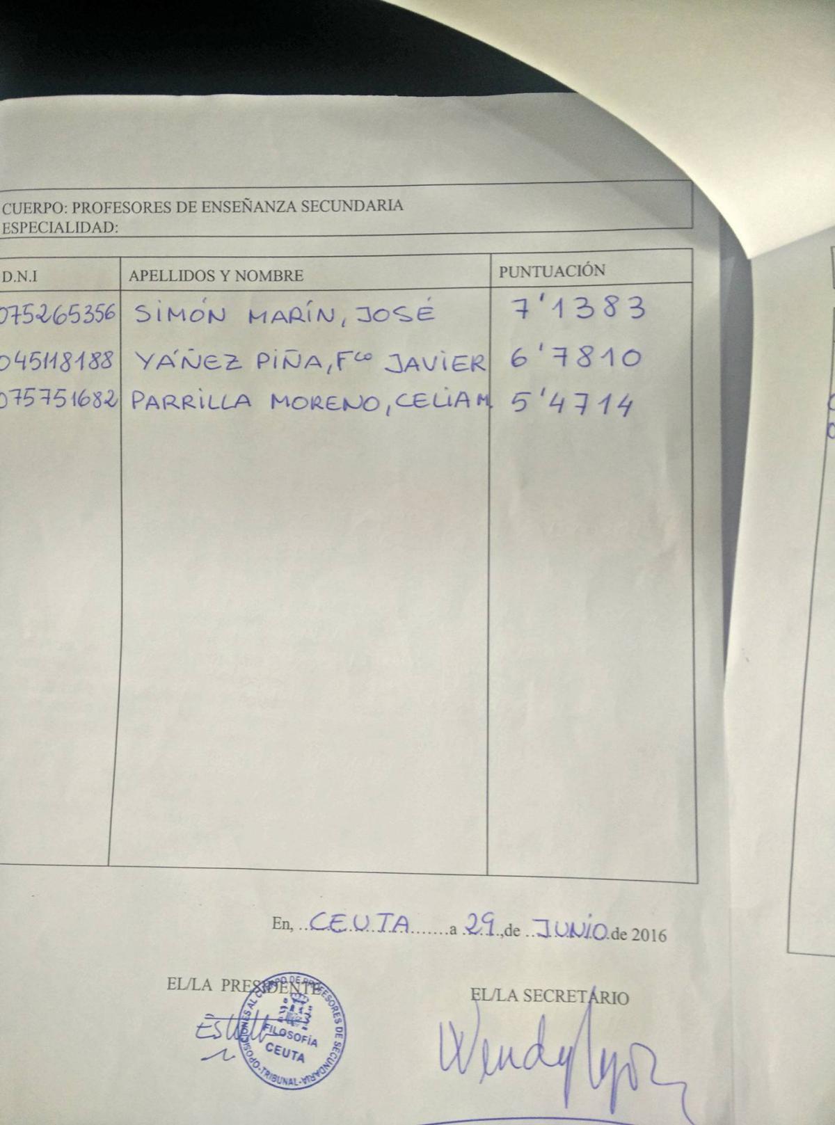 NOTA FASE OPOSICIONES FILOSOFÍA 